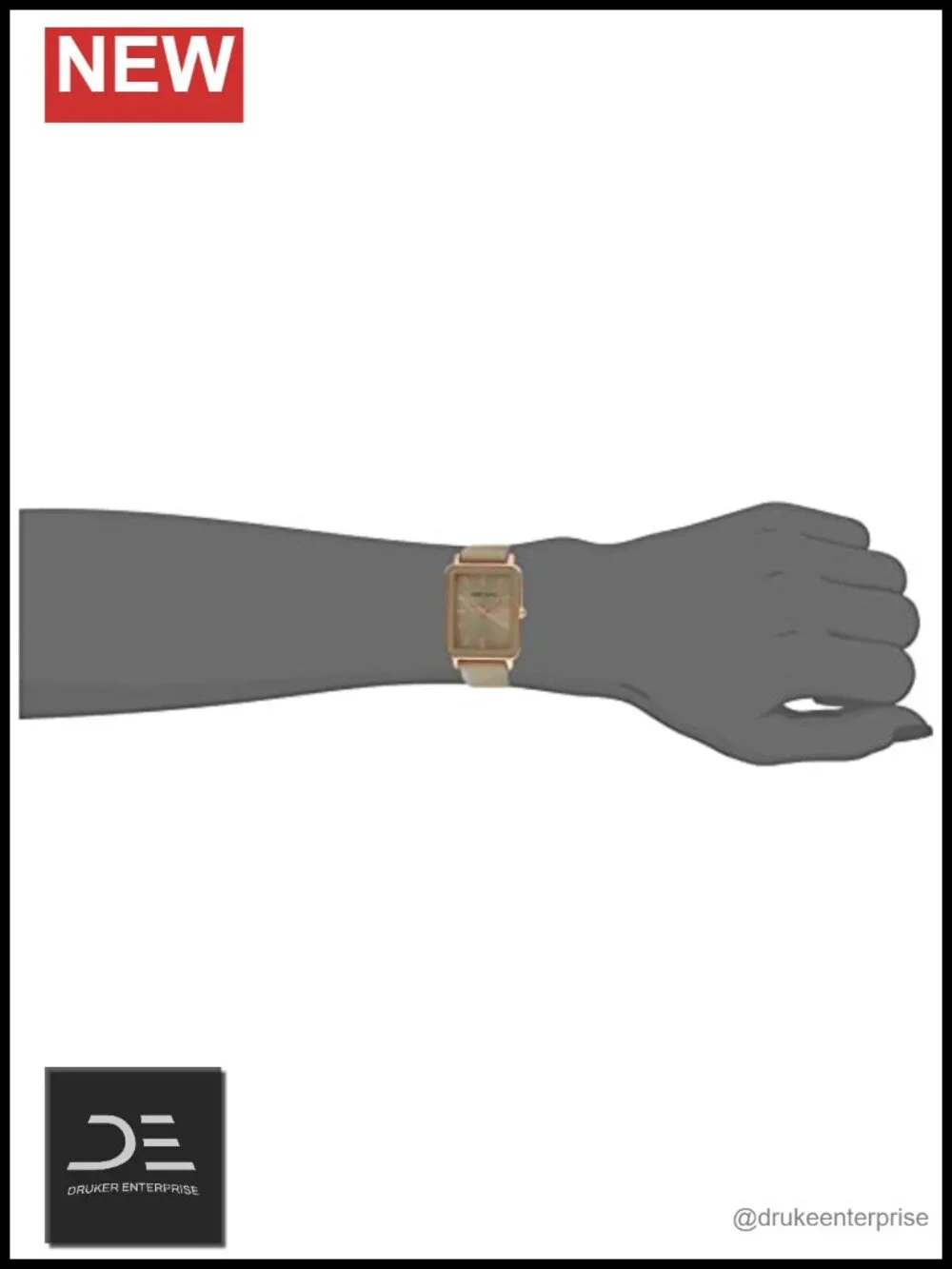 Faux Leather Strap Watch with Mineral Crystal Lens, Japanese Quartz Movement